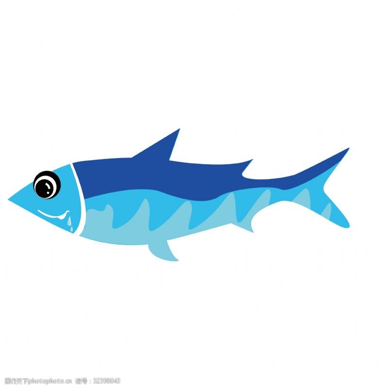 矢量海洋蓝色流口水的大鱼