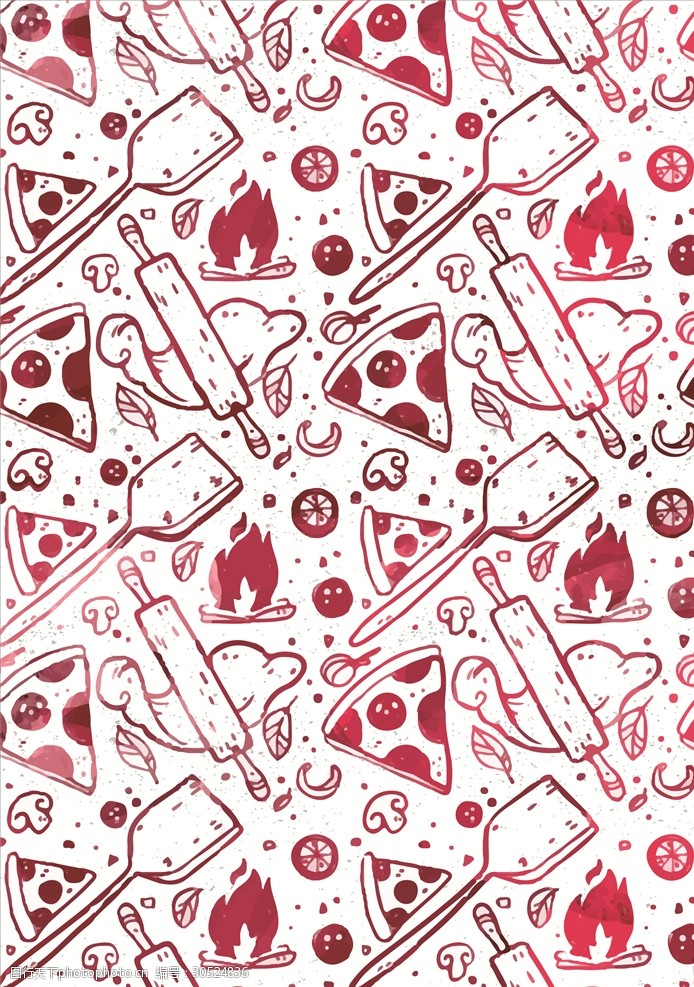披萨图案手绘糕点