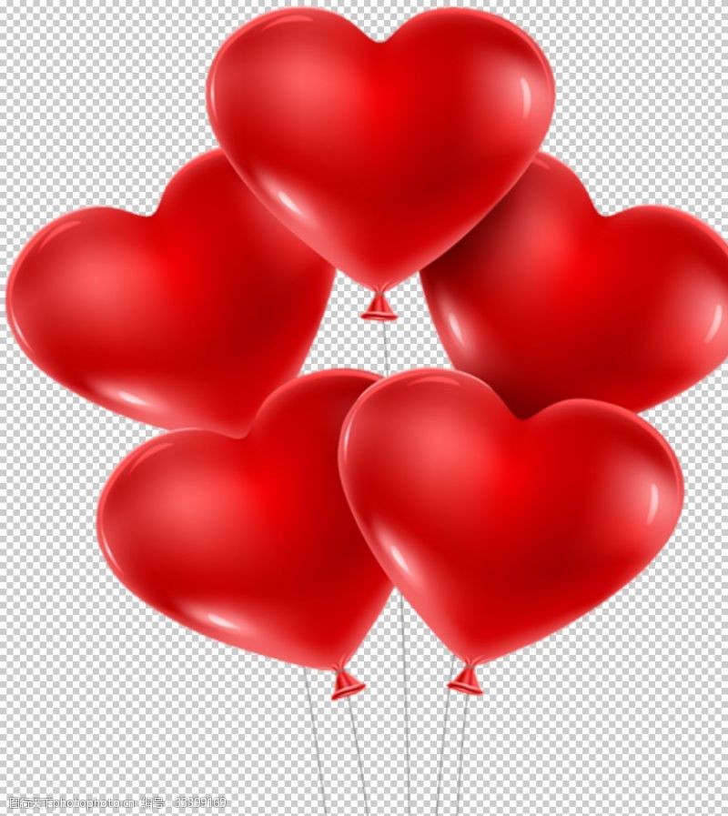红色心形气球免抠素材