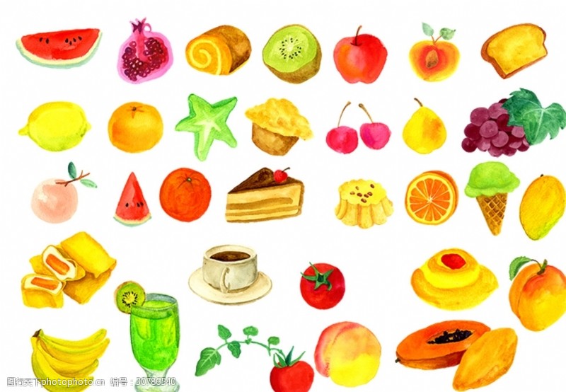 水果茶饮品手绘水果甜品饮料