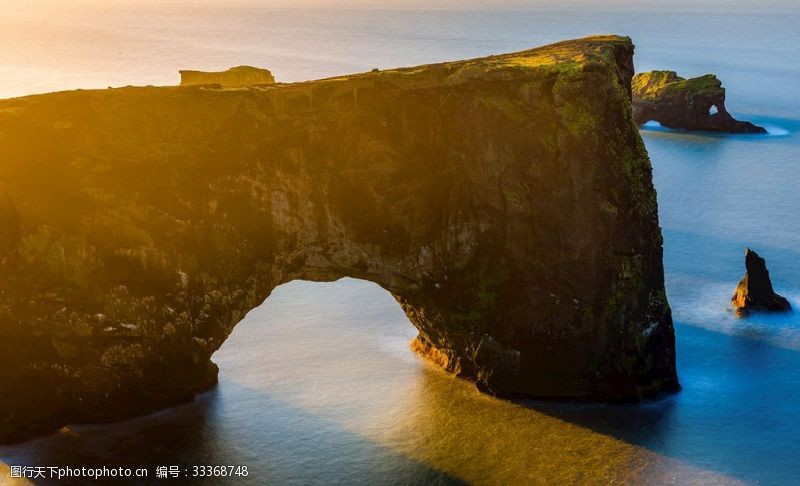 唯美海洋唯美冰岛夕阳风景