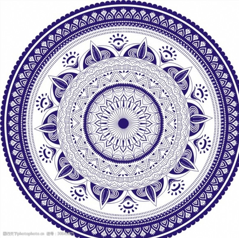 欧米伽花纹印花欧式图案波西米亚风