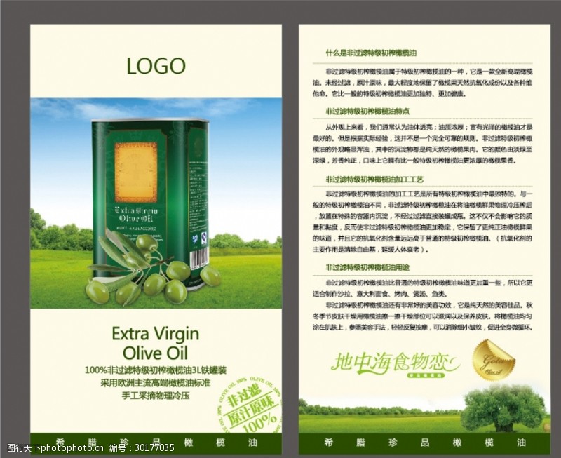 食品宣传传单橄榄油宣传单页