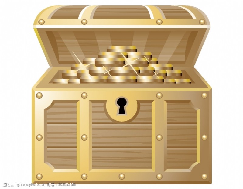 金币箱子装满金币的箱子矢量图