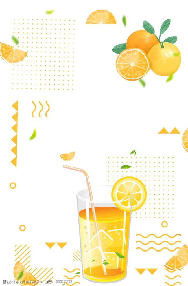 匹布花橙汁背景