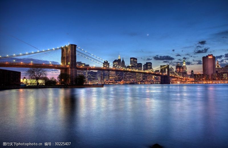 纽约布鲁克林大桥全景