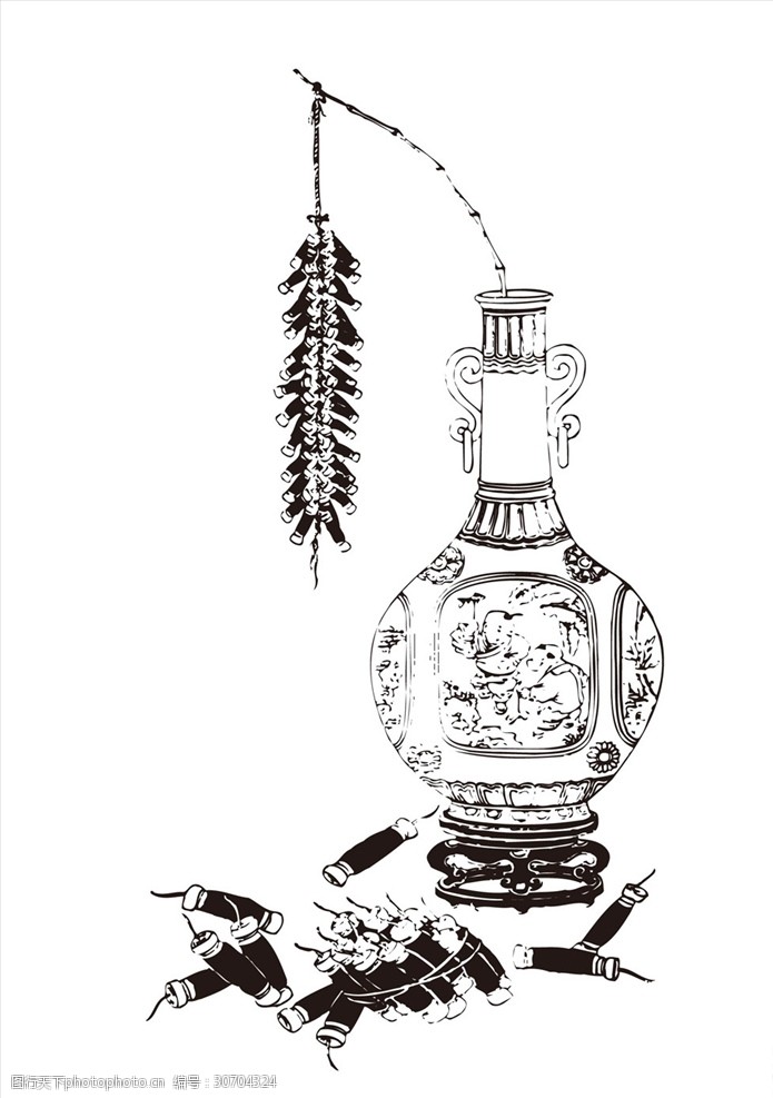 古典花瓶花纹图片免费下载 古典花瓶花纹素材 古典花瓶花纹模板 图行天下素材网