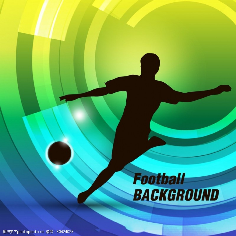 激情世界杯创意足球运动员人物幻影元素设计