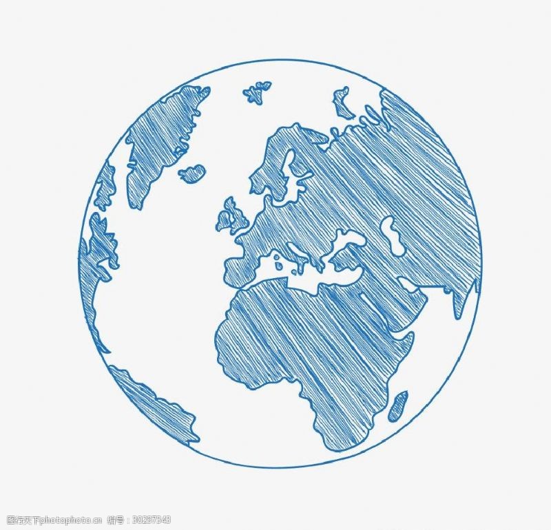 矢量亚洲地图手绘图标