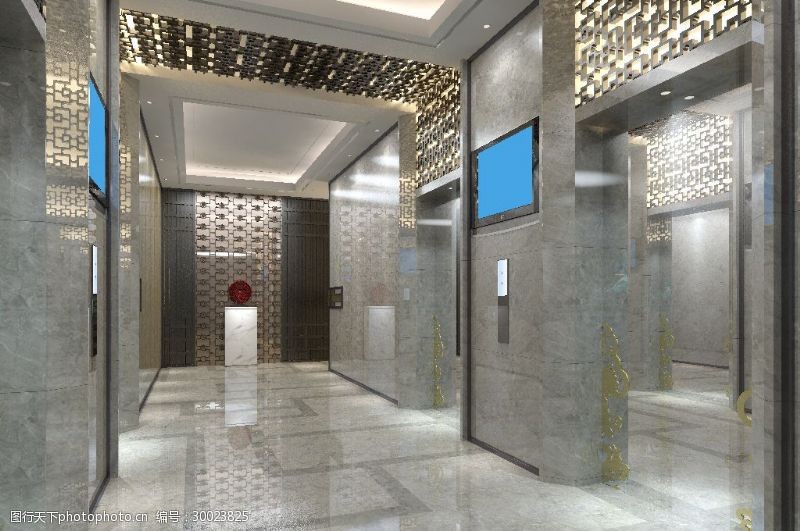 现代风格酒店电梯厅