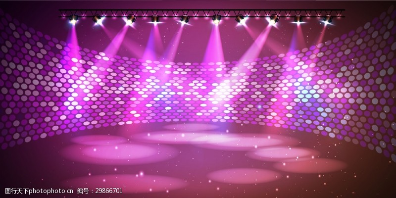led闪烁灯光粉紫圆形舞台背景素材