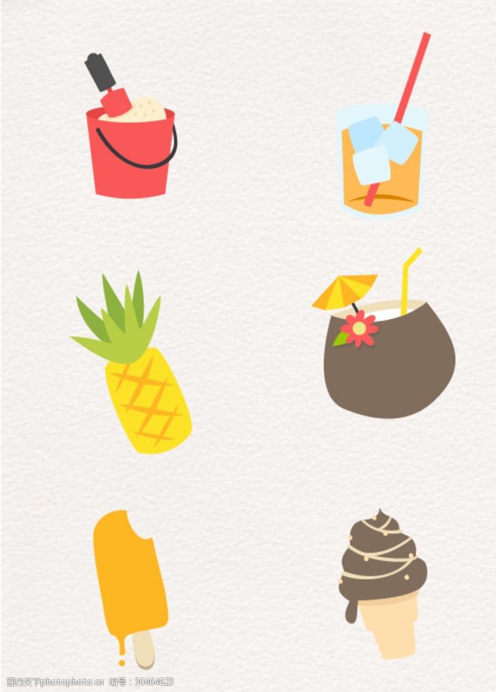 卡通菠萝矢量图食物
