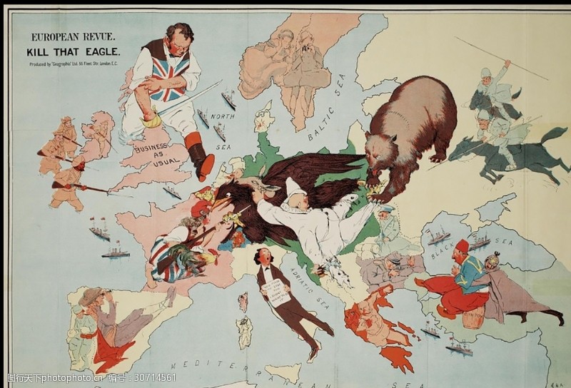 奥地利一战世界格局漫画地图