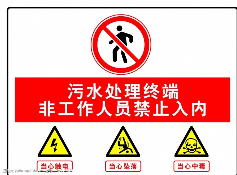 安全警示污水处理警示牌