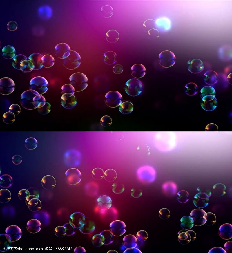 动态视频紫色唯美梦幻炫彩肥皂泡泡飞舞