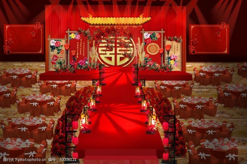中式婚礼仪式区效果图