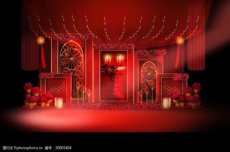 中式婚礼中式仪式感婚礼效果图