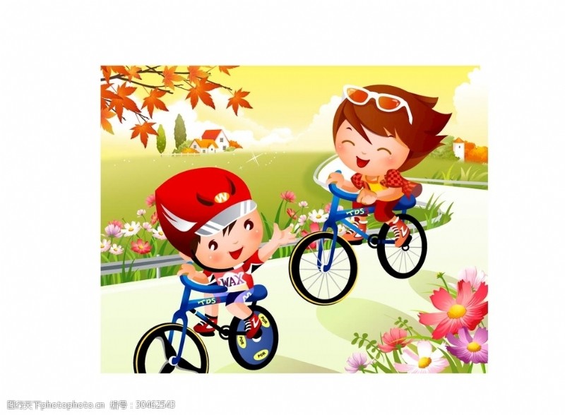 自行车比赛儿童卡通自行车