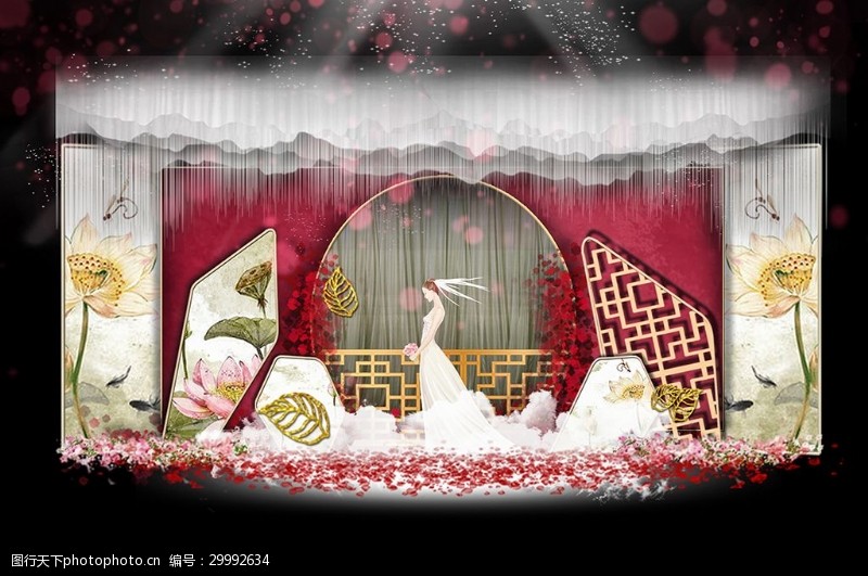 新中式婚礼效果图浪漫唯美