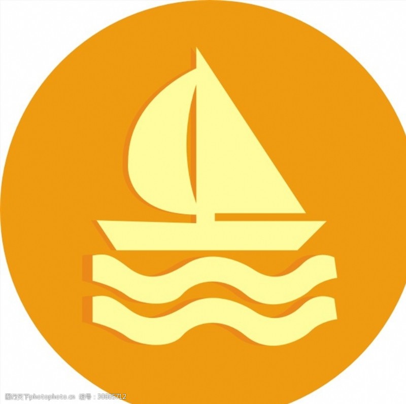 帆船水上运动图标标识