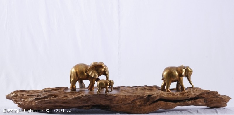 家居装饰素材纯铜大象摆件