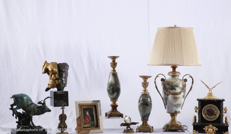 家居装饰素材中式陶瓷烛台台灯摆件