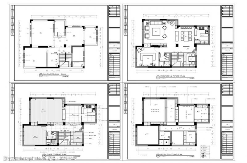 别墅平面方案CAD联排别墅户型施工图纸