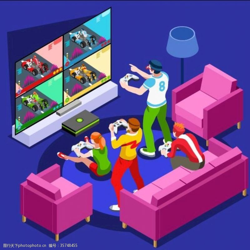 游戏推广图视频游戏电脑游戏宣传推广插画