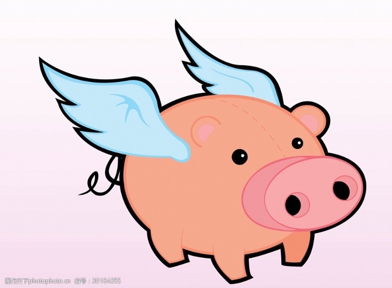 带翅膀的猪可爱卡通猪猪