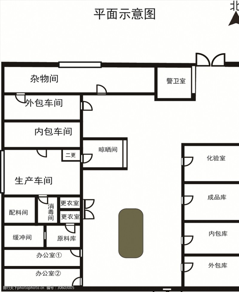 工厂平面布置图平面示意图