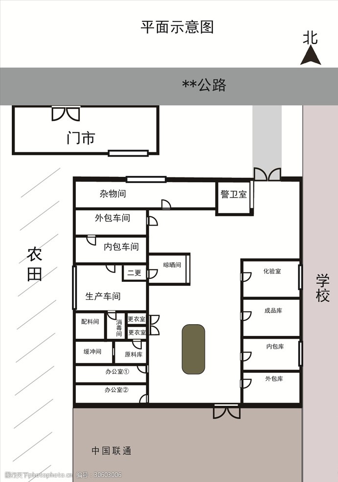 工厂平面布置图平面图