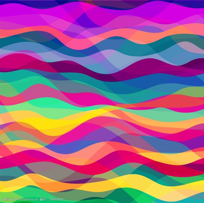 多边形五颜六色的波浪抽象背景