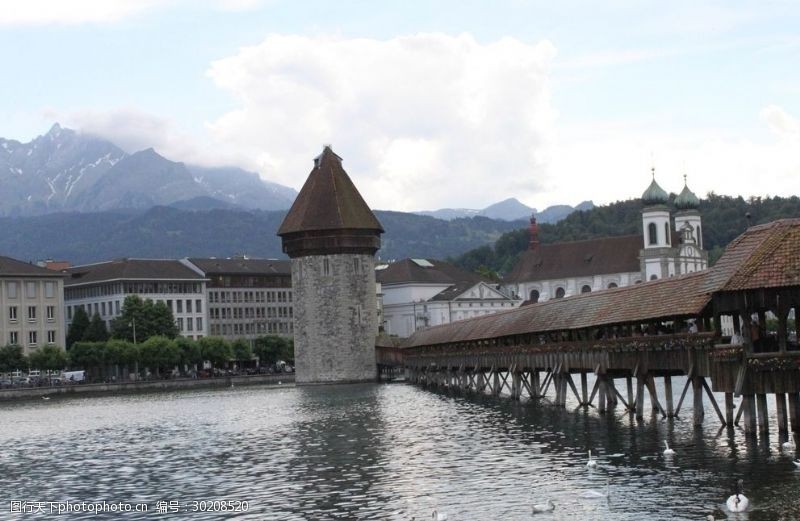 瑞士琉森教堂桥