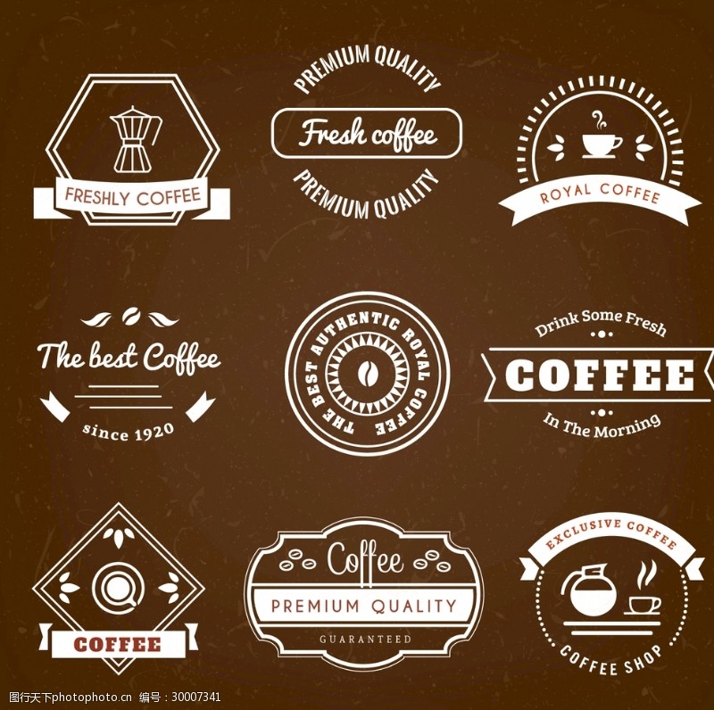 复古标签复古风格的咖啡徽章