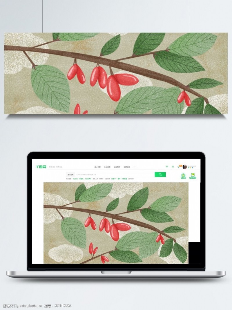 重阳背景茱萸中国风植物背景设计